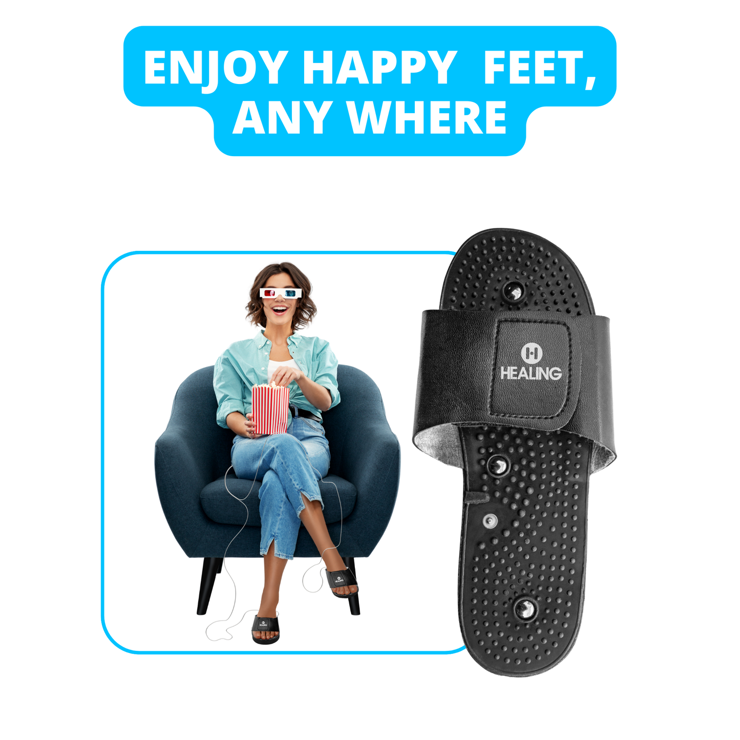 Foot Reflexology Slippers - For TENS Units
