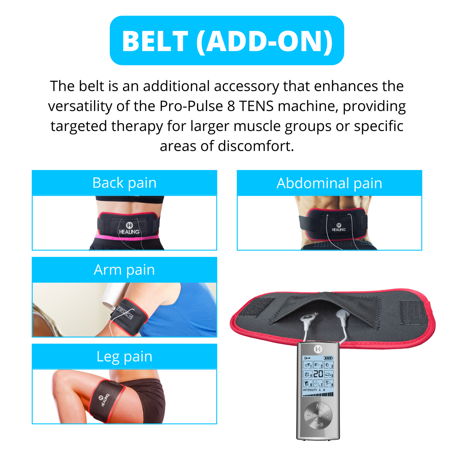 Pro-Pulse 8 TENS Complete 3-in-1 Pain Relief Package with Slippers and Belt