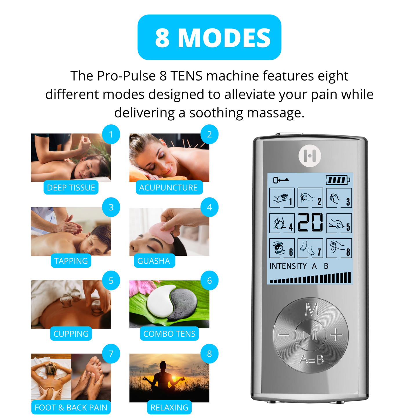 Pro-Pulse 8 TENS Complete 3-in-1 Pain Relief Package with Slippers and Belt