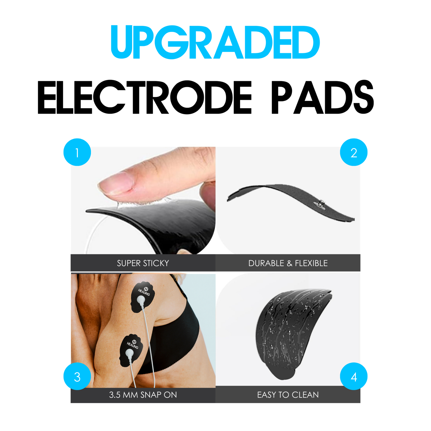 Large-Size Replacement TENS Unit Electrode Pads
