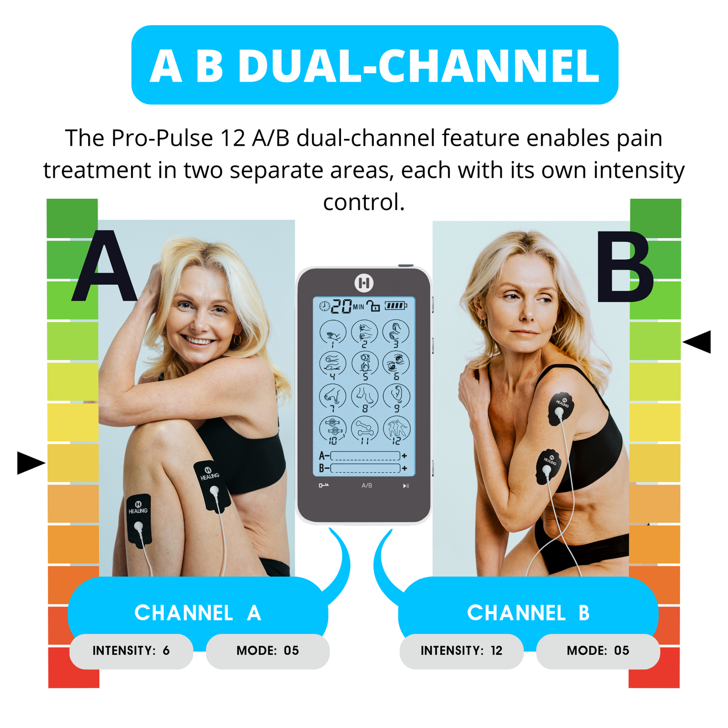 TOUCH-WAVE 12 Giftbox: Rechargeable TENS Device with 12 Modes for Ultimate Pain Relief!