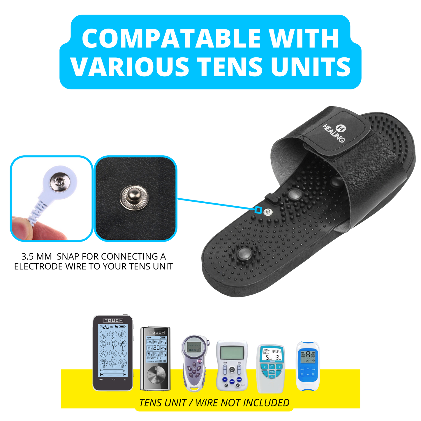 Foot Reflexology Slippers - For TENS Units