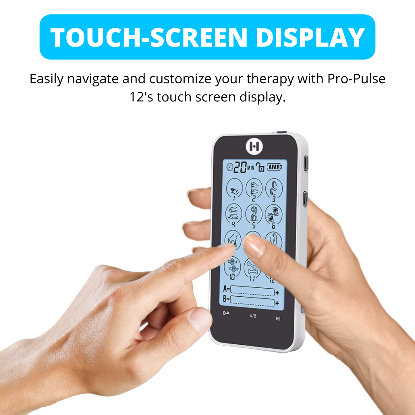 TOUCH-WAVE 12 Giftbox: Rechargeable TENS Device with 12 Modes for Ultimate Pain Relief!