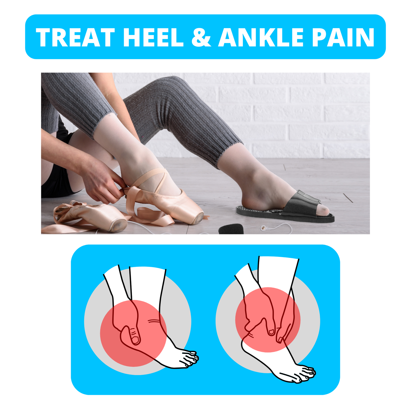Foot Reflexology Slippers - For TENS Units