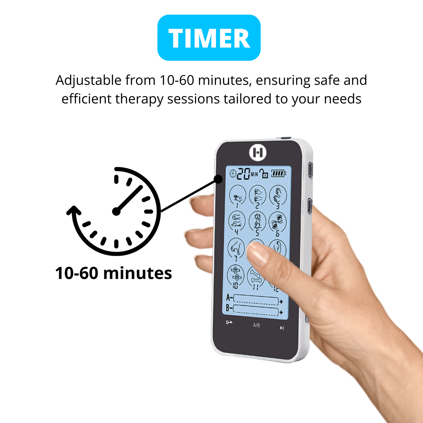 TOUCH-WAVE 12 Giftbox: Rechargeable TENS Device with 12 Modes for Ultimate Pain Relief!
