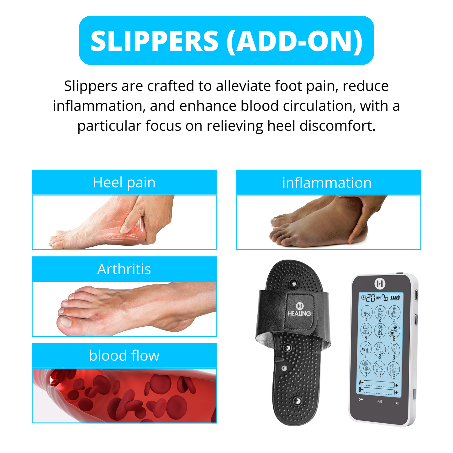 TOUCH-WAVE 12 Complete 3-in-1 Pain Relief Package with Slippers and Belt