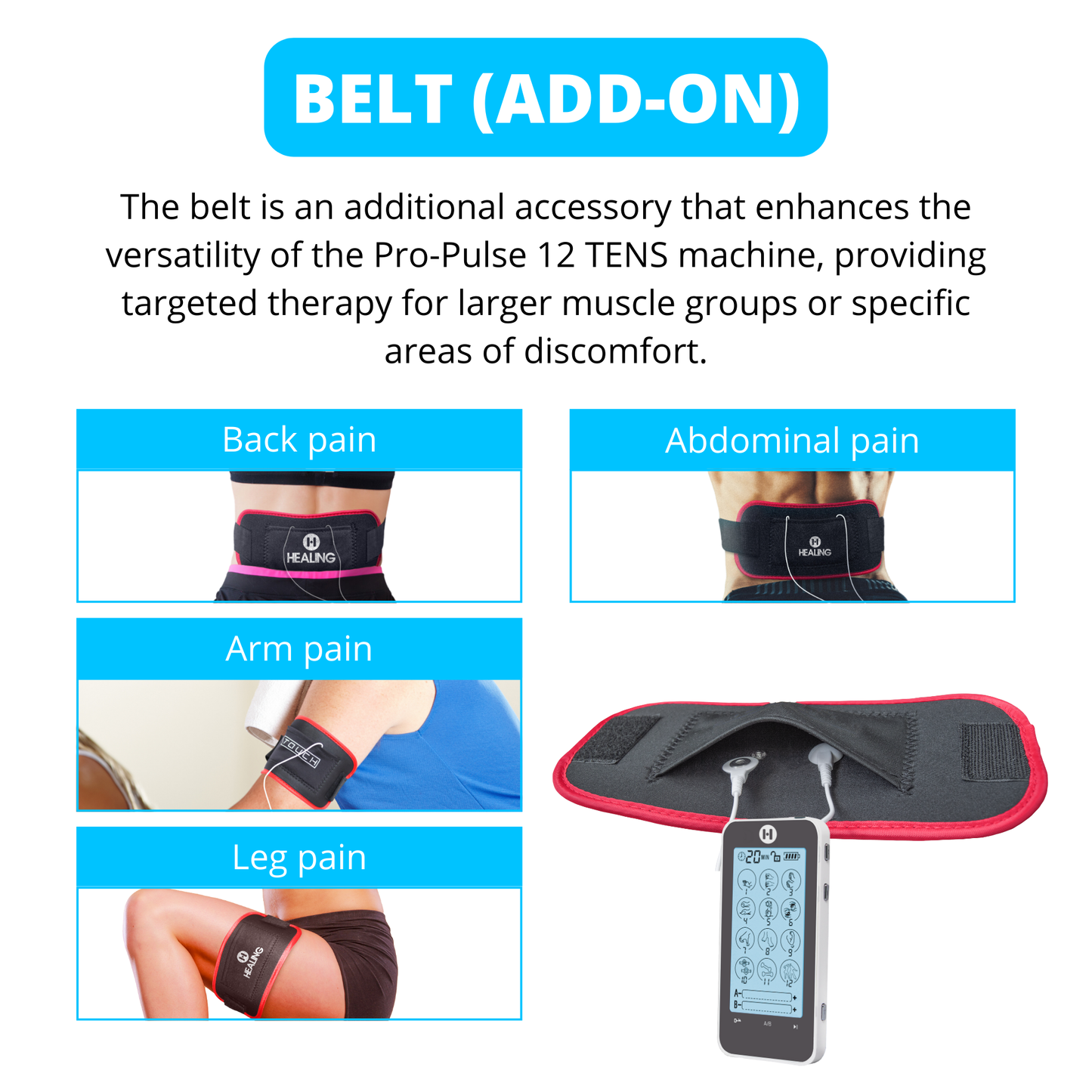 TOUCH-WAVE 12 Complete 3-in-1 Pain Relief Package with Slippers and Belt