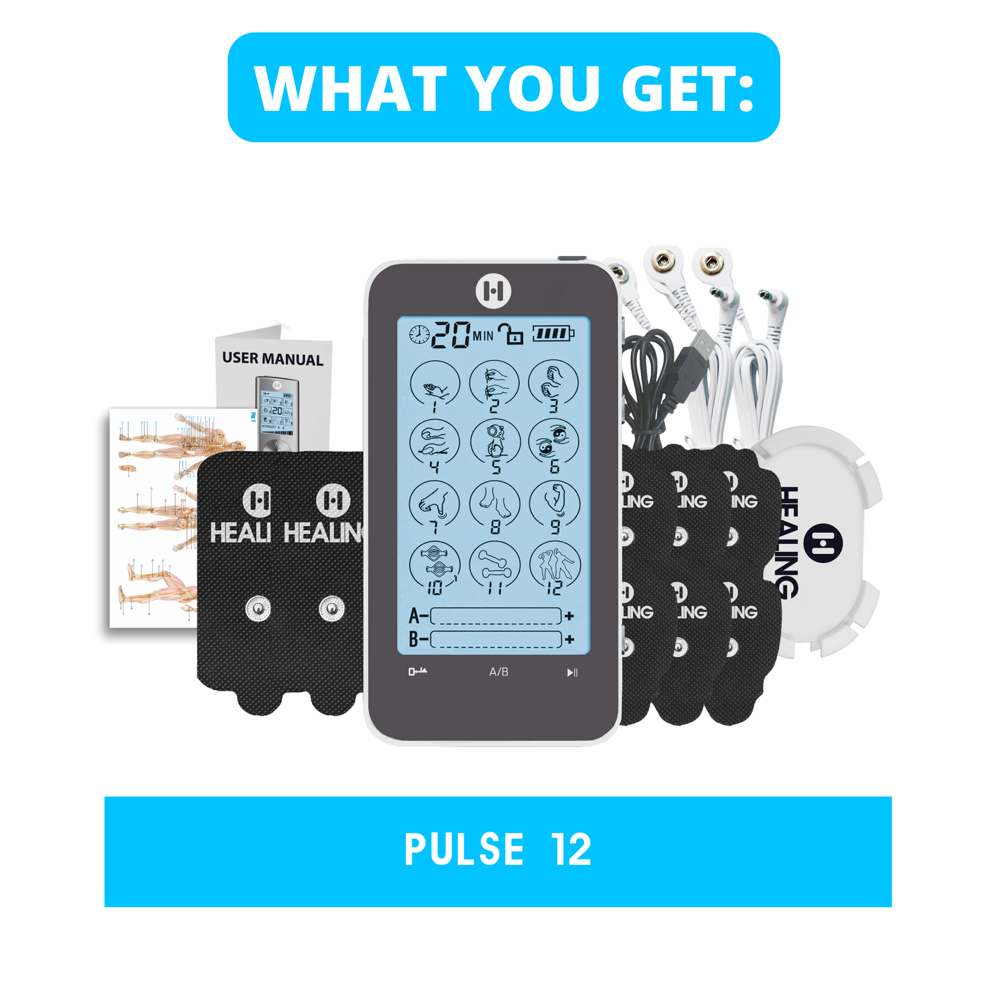 TOUCH-WAVE  12 Giftbox: Rechargeable TENS Device with 12  Modes for Ultimate Pain Relief!
