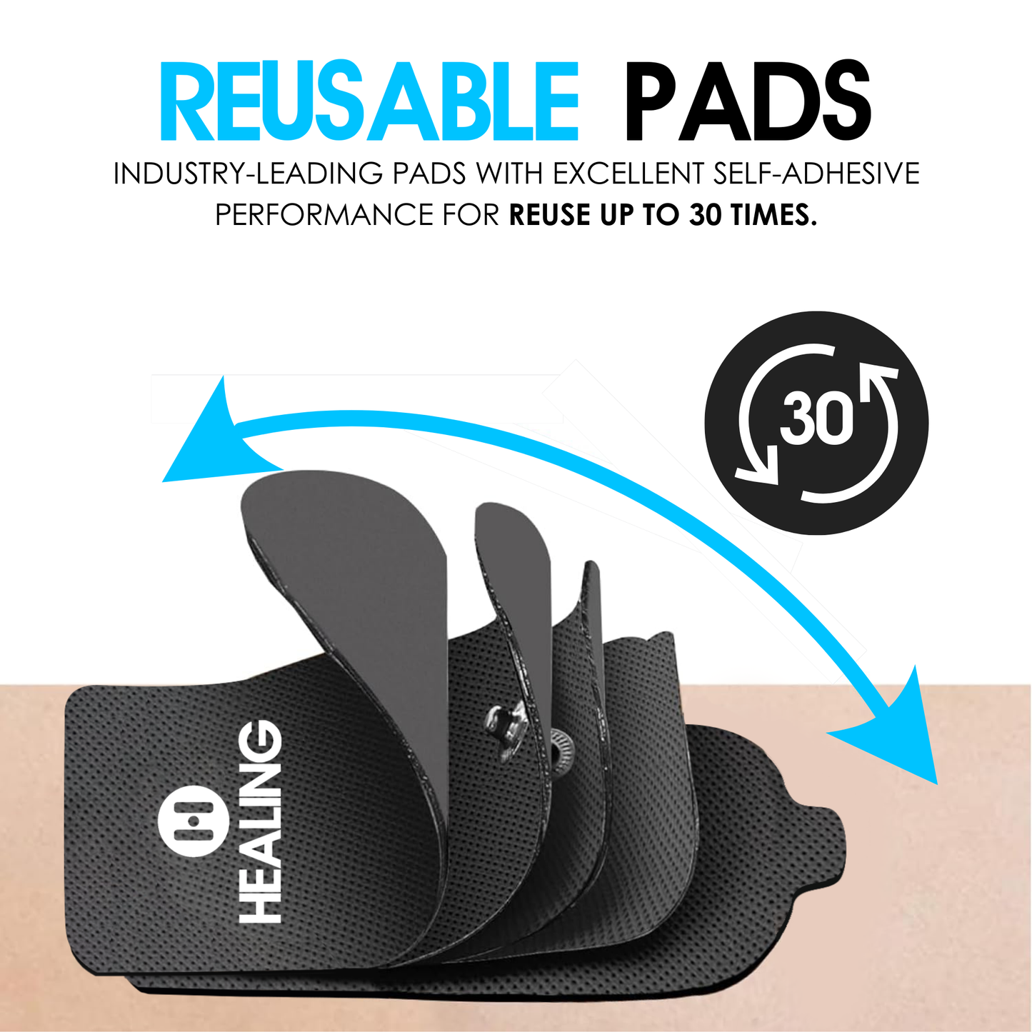 (10 Pair / 20 Pcs)Extra Large-Size Replacement TENS Unit Electrode Pads